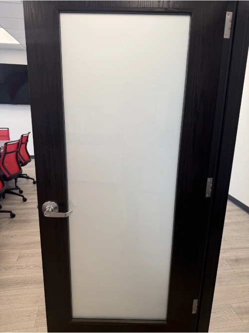 Decorative window film adding style and privacy to glass
