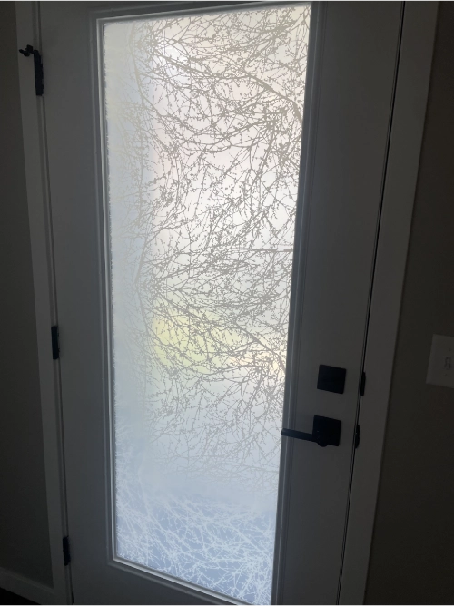 Decorative window film used in a commercial office space