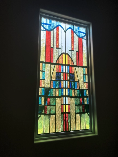 Decorative window film showcasing design options for glass surfaces